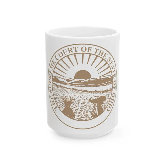 Seal of the Supreme Court of Ohio - White Coffee Mug 15oz - Go Mug Yourself