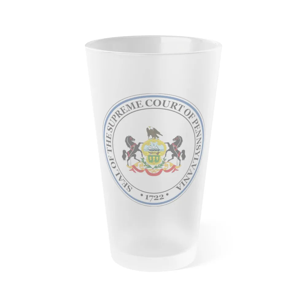 Seal of the Supreme Court of Pennsylvania - Frosted Pint Glass 16oz-16oz-Frosted-Go Mug Yourself