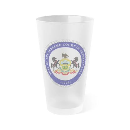 Seal of the Supreme Court of Pennsylvania v2 - Frosted Pint Glass 16oz-16oz-Frosted-Go Mug Yourself