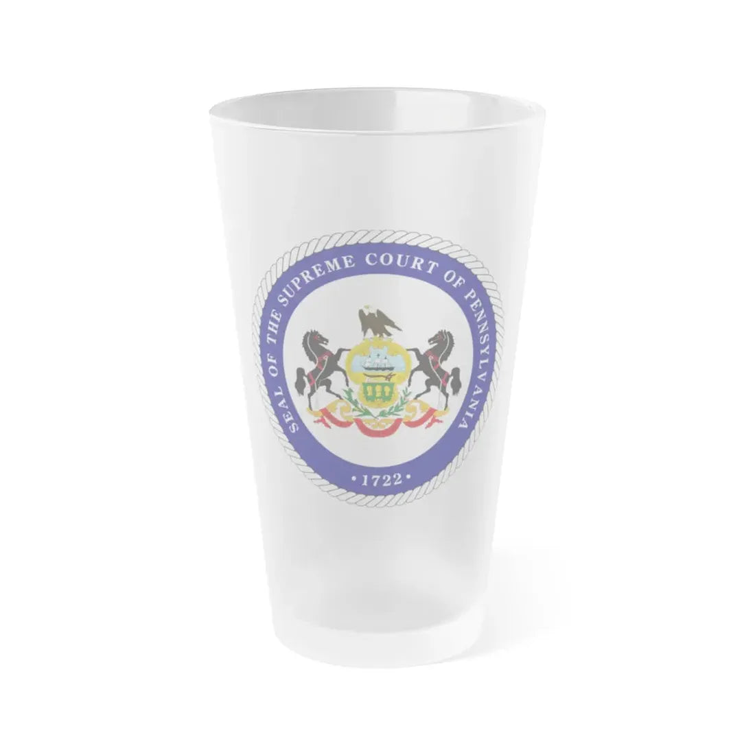 Seal of the Supreme Court of Pennsylvania v2 - Frosted Pint Glass 16oz 16oz Frosted - Go Mug Yourself