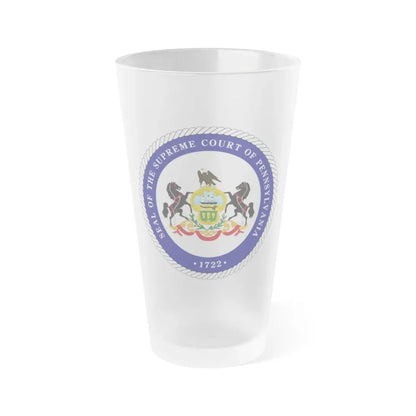 Seal of the Supreme Court of Pennsylvania v2 - Frosted Pint Glass 16oz 16oz Frosted - Go Mug Yourself