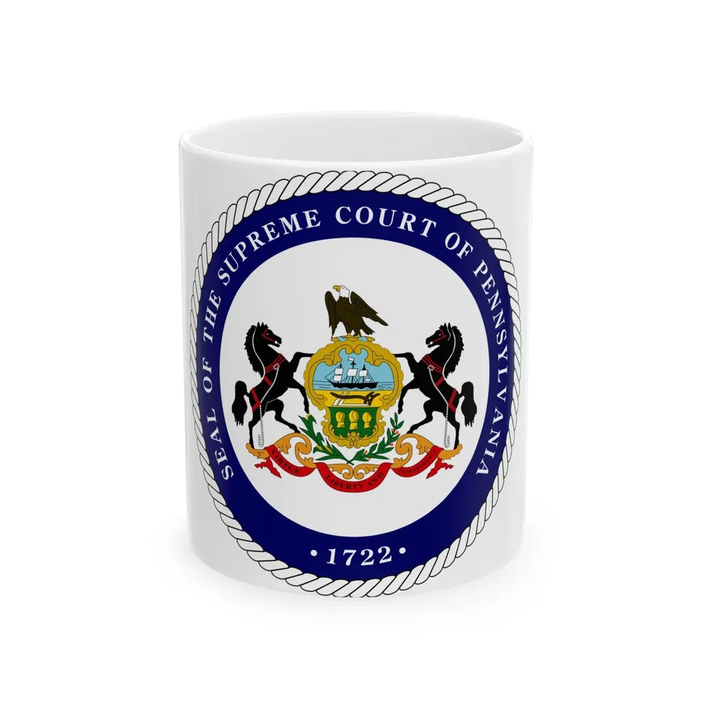 Seal of the Supreme Court of Pennsylvania v2 - White Coffee Mug-11oz-Go Mug Yourself