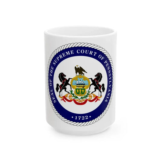 Seal of the Supreme Court of Pennsylvania v2 - White Coffee Mug 15oz - Go Mug Yourself