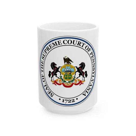 Seal of the Supreme Court of Pennsylvania - White Coffee Mug 15oz - Go Mug Yourself
