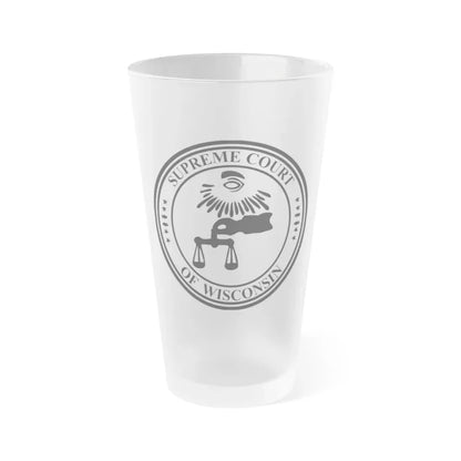 Seal of the Supreme Court of Wisconsin - Frosted Pint Glass 16oz 16oz Frosted - Go Mug Yourself