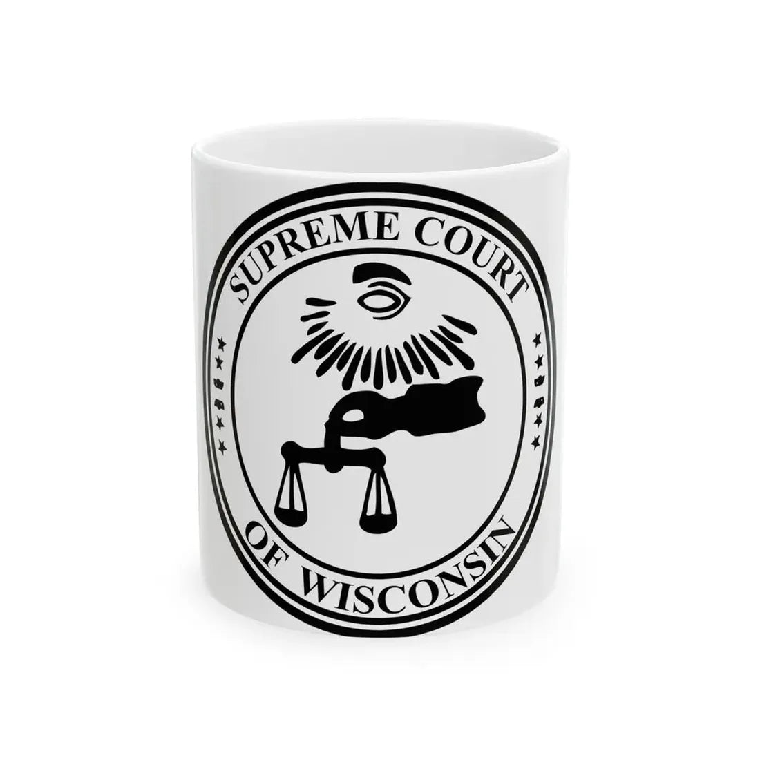 Seal of the Supreme Court of Wisconsin - White Coffee Mug 11oz - Go Mug Yourself