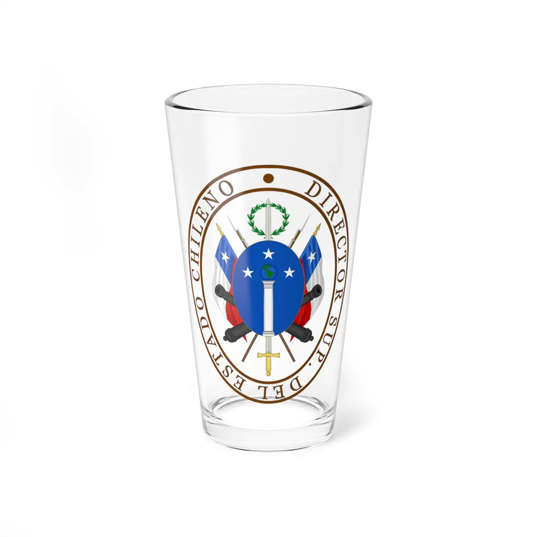 Seal of the Supreme Director of Chile (Chile) (Coat of Arms) Pint Glass 16oz 16oz - Go Mug Yourself
