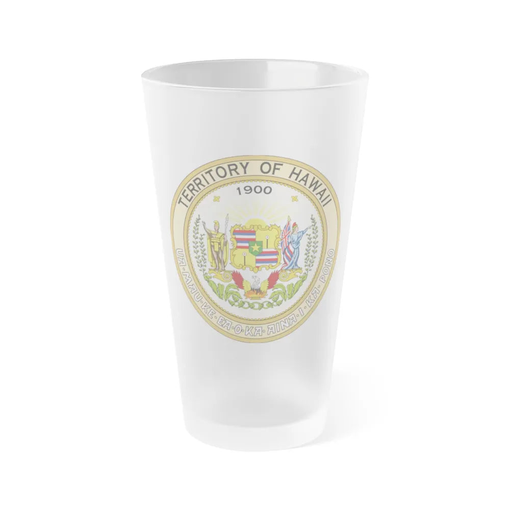 Seal of the Territory of Hawaii - Frosted Pint Glass 16oz-16oz-Frosted-Go Mug Yourself