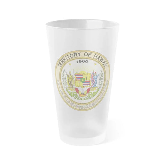 Seal of the Territory of Hawaii - Frosted Pint Glass 16oz 16oz Frosted - Go Mug Yourself