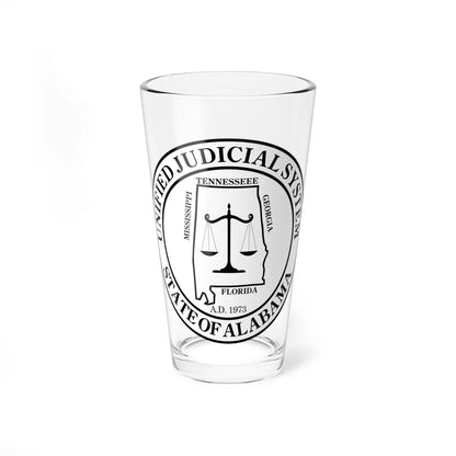 Seal of the Unified Judicial System of Alabama - Pint Glass 16oz-16oz-Go Mug Yourself