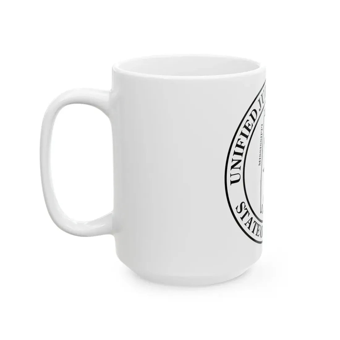 Seal of the Unified Judicial System of Alabama - White Coffee Mug - Go Mug Yourself