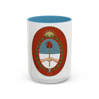 Seal of the United Provinces of the Rio de la Plata - Accent Coffee Mug 15oz Light Blue - Go Mug Yourself