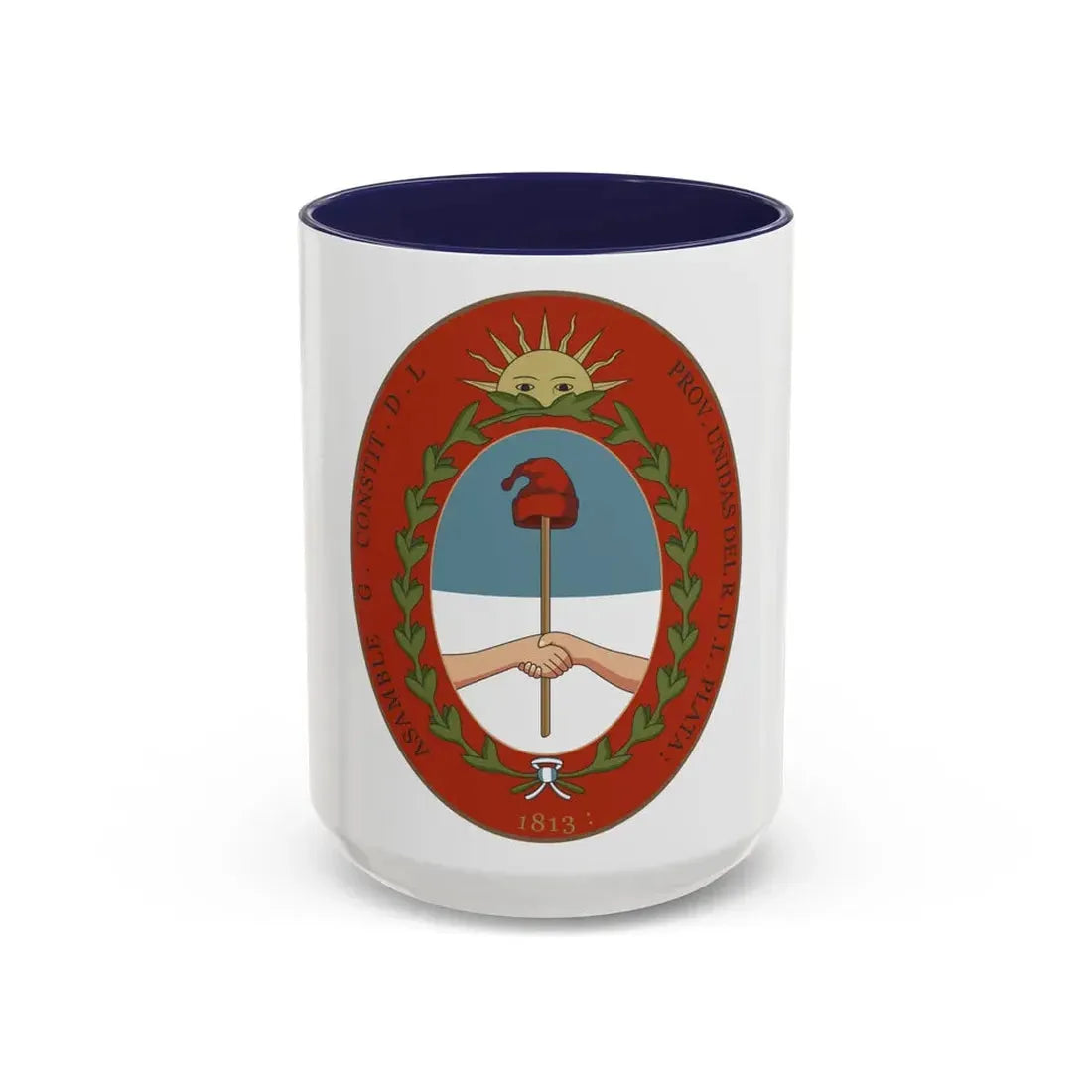 Seal of the United Provinces of the Rio de la Plata - Accent Coffee Mug 15oz Navy - Go Mug Yourself