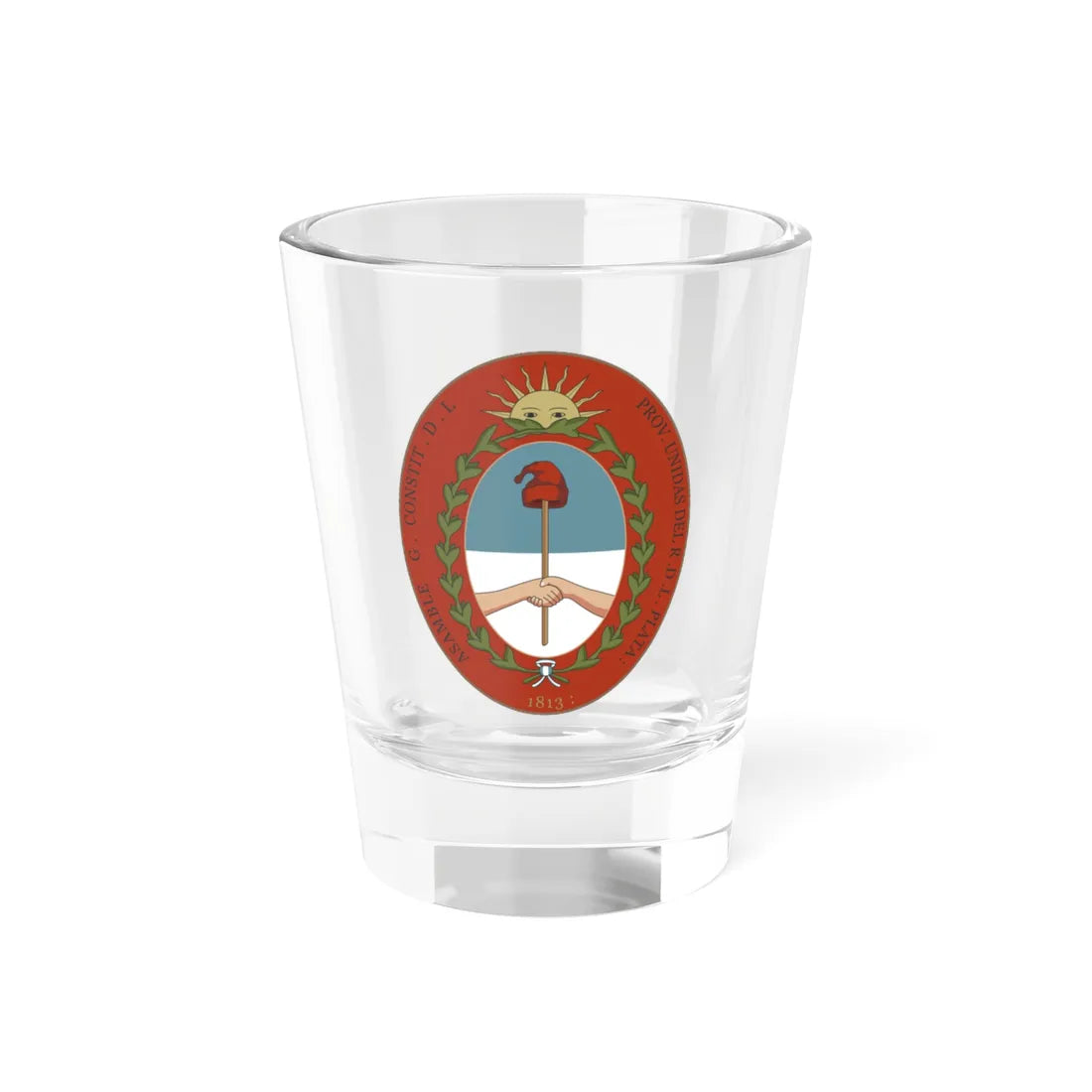 Seal of the United Provinces of the Rio de la Plata Assembly (Argentina) (Coat of Arms) Shot Glass 1.5oz 1.5oz - Go Mug Yourself