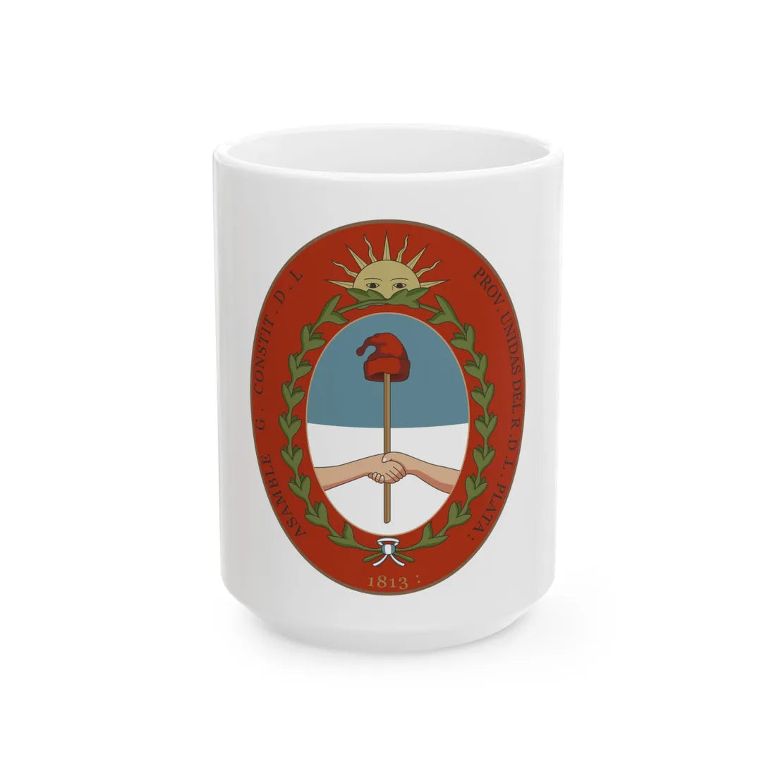 Seal of the United Provinces of the Rio de la Plata - White Coffee Mug 15oz - Go Mug Yourself