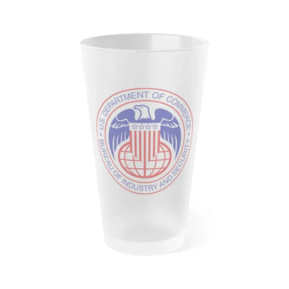 Seal of the United States Bureau of Industry and Security a part of the Department of Commerce - Frosted Pint Glass 16oz 16oz Frosted - Go Mug Yourself
