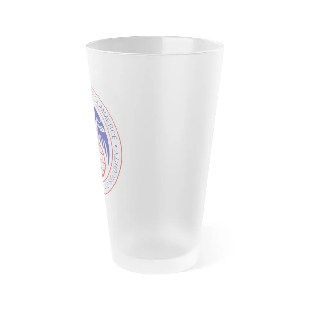 Seal of the United States Bureau of Industry and Security a part of the Department of Commerce - Frosted Pint Glass 16oz-Go Mug Yourself