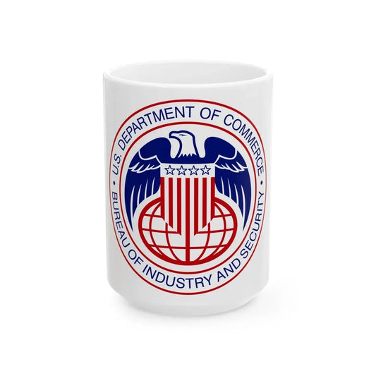 Seal of the United States Bureau of Industry and Security a part of the Department of Commerce - White Coffee Mug 15oz - Go Mug Yourself