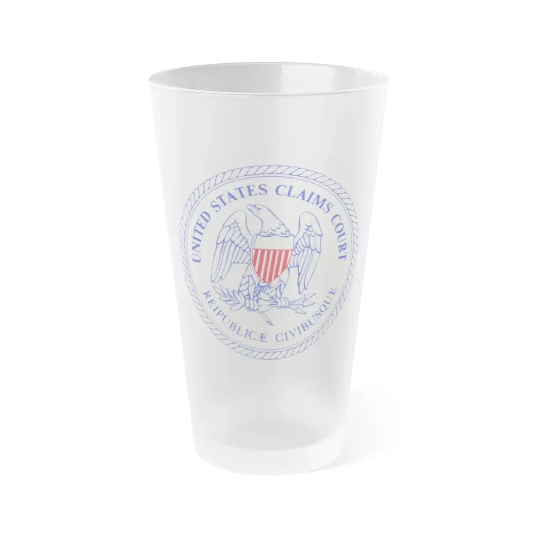 Seal of the United States Claims Court from 1982 to 1992 - Frosted Pint Glass 16oz 16oz Frosted - Go Mug Yourself