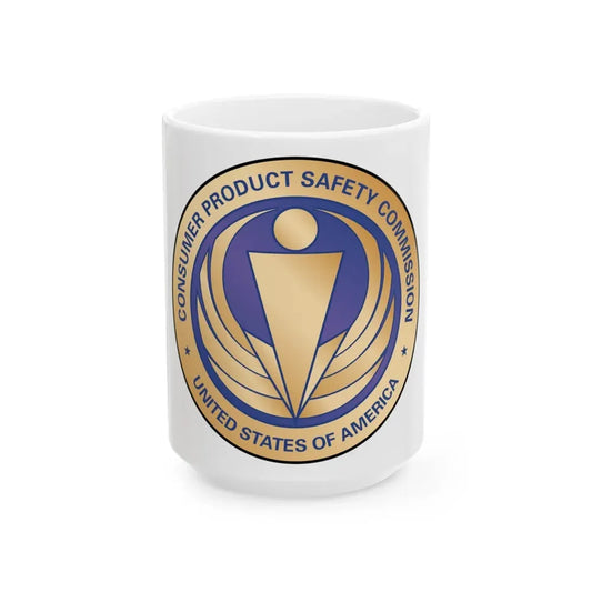 Seal of the United States Consumer Product Safety Commission - White Coffee Mug 15oz - Go Mug Yourself
