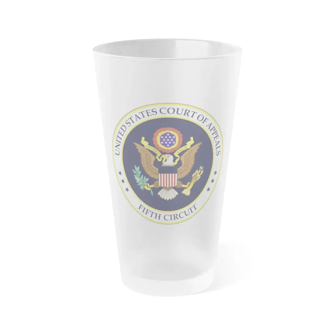 Seal of the United States Court of Appeals for the Fifth Circuit - Frosted Pint Glass 16oz 16oz Frosted - Go Mug Yourself