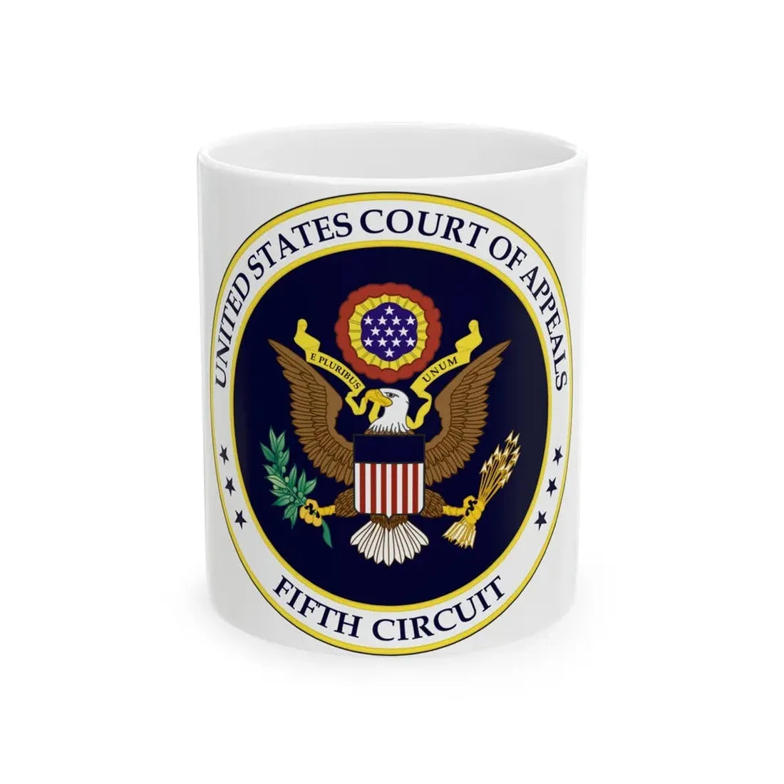 Seal of the United States Court of Appeals for the Fifth Circuit - White Coffee Mug 11oz - Go Mug Yourself