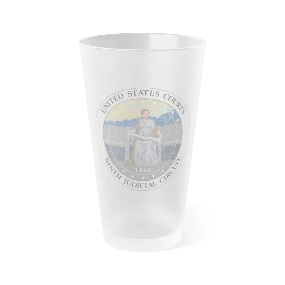 Seal of the United States Courts Ninth Judicial Circuit - Frosted Pint Glass 16oz-16oz-Frosted-Go Mug Yourself