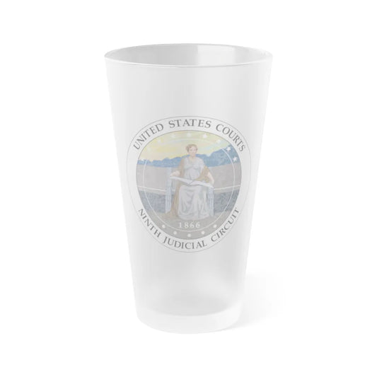 Seal of the United States Courts Ninth Judicial Circuit - Frosted Pint Glass 16oz-16oz-Frosted-Go Mug Yourself