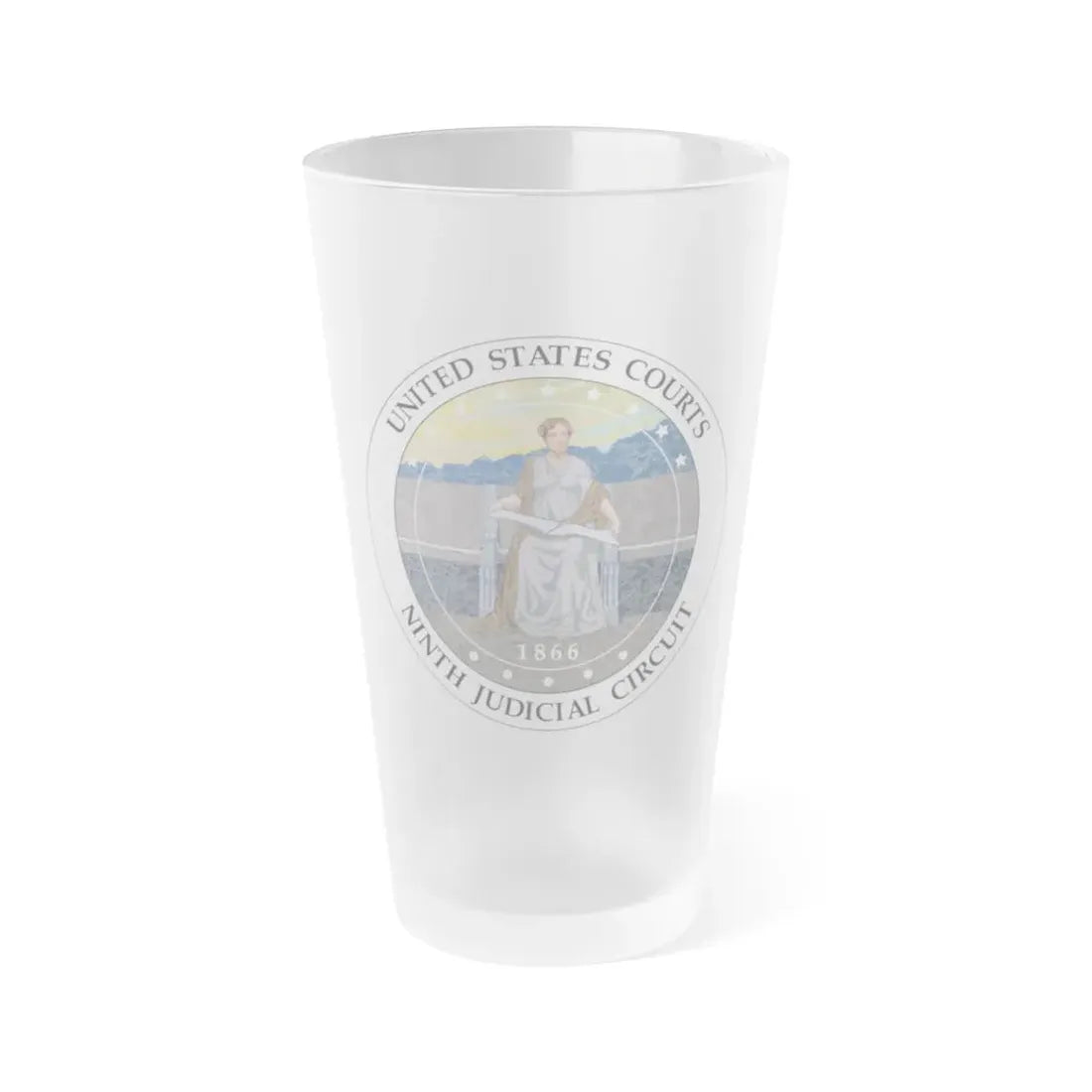 Seal of the United States Courts Ninth Judicial Circuit - Frosted Pint Glass 16oz 16oz Frosted - Go Mug Yourself