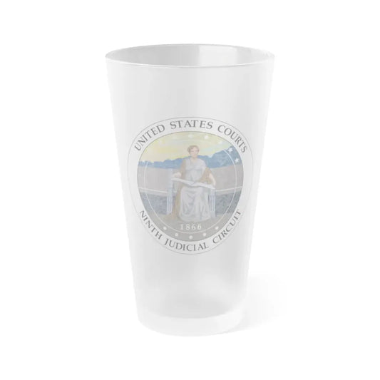 Seal of the United States Courts Ninth Judicial Circuit - Frosted Pint Glass 16oz 16oz Frosted - Go Mug Yourself