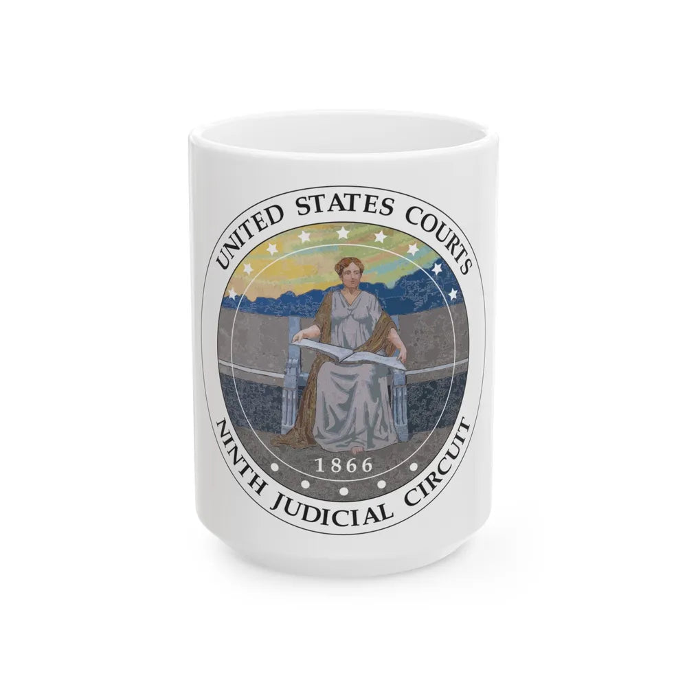 Seal of the United States Courts Ninth Judicial Circuit - White Coffee Mug-15oz-Go Mug Yourself