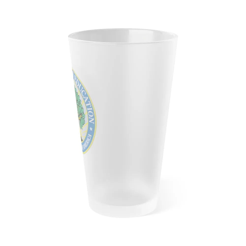 Seal of the United States Department of Education - Frosted Pint Glass 16oz-Go Mug Yourself