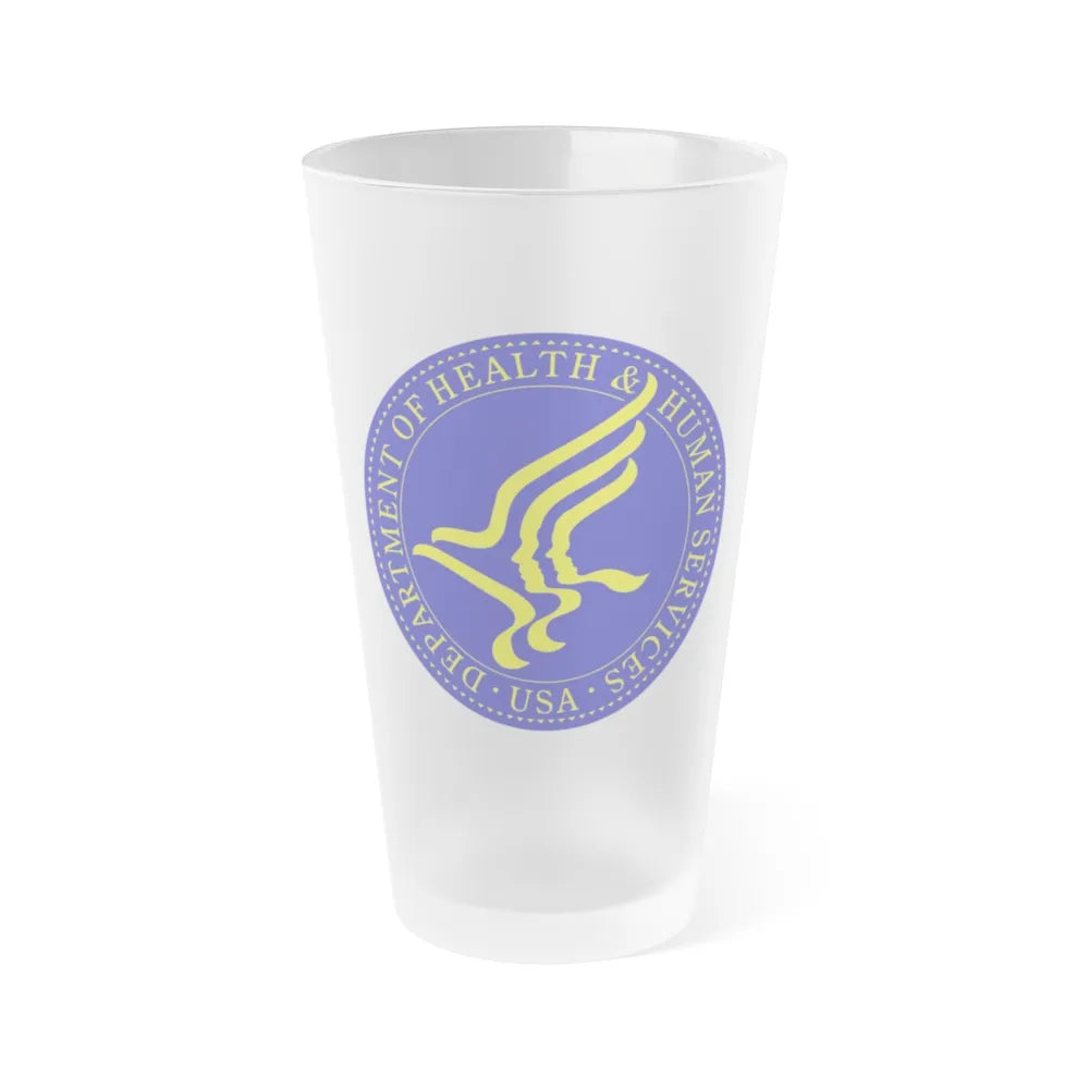 Seal of the United States Department of Health and Human Services - Frosted Pint Glass 16oz-16oz-Frosted-Go Mug Yourself