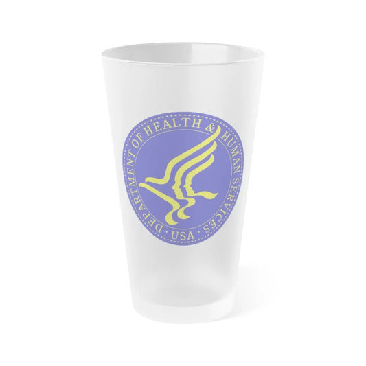 Seal of the United States Department of Health and Human Services - Frosted Pint Glass 16oz-16oz-Frosted-Go Mug Yourself