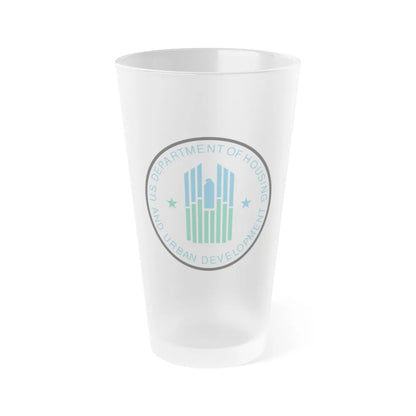 Seal of the United States Department of Housing and Urban Development - Frosted Pint Glass 16oz-16oz-Frosted-Go Mug Yourself