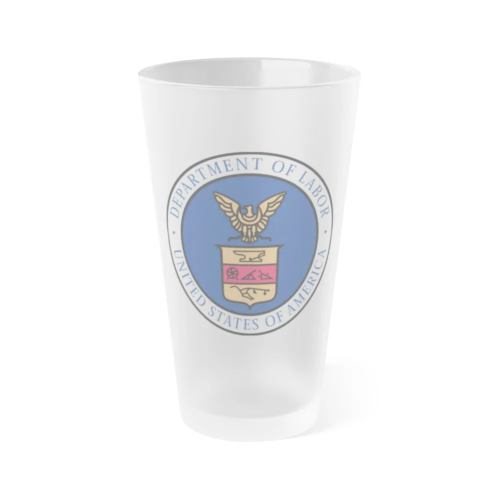 Seal of the United States Department of Labor - Frosted Pint Glass 16oz-16oz-Frosted-Go Mug Yourself