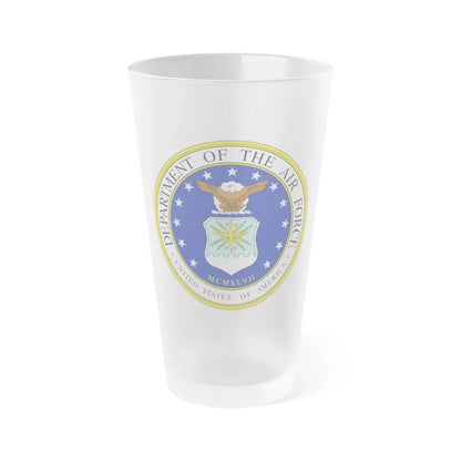 Seal of the United States Department of the Air Force - Frosted Pint Glass 16oz-16oz-Frosted-Go Mug Yourself