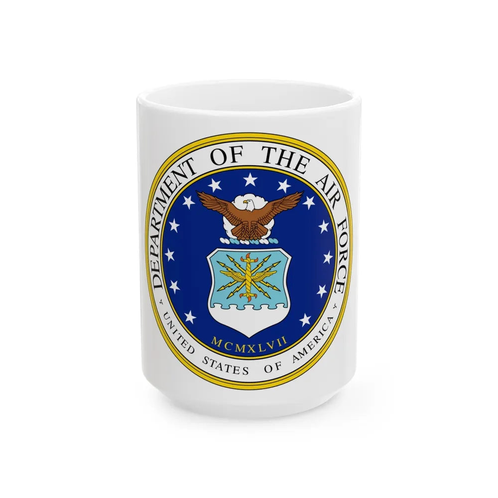 Seal of the United States Department of the Air Force - White Coffee Mug-15oz-Go Mug Yourself