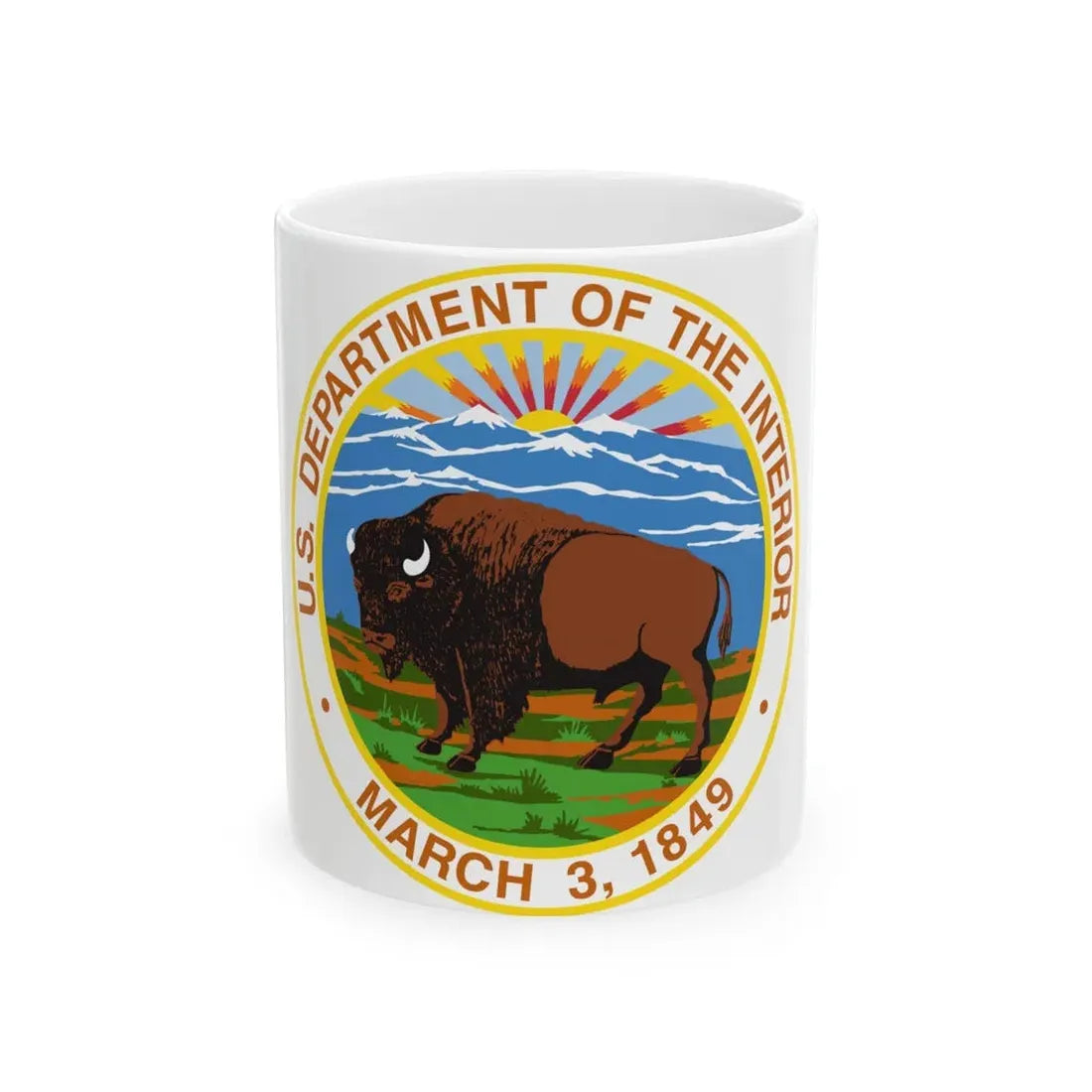 Seal of the United States Department of the Interior - White Coffee Mug 11oz - Go Mug Yourself