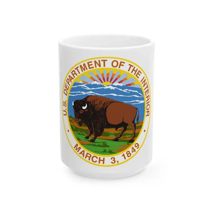 Seal of the United States Department of the Interior - White Coffee Mug 15oz - Go Mug Yourself