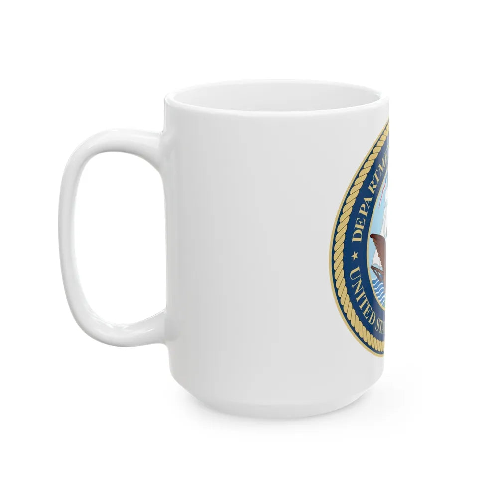 Seal of the United States Department of the Navy - White Coffee Mug-Go Mug Yourself