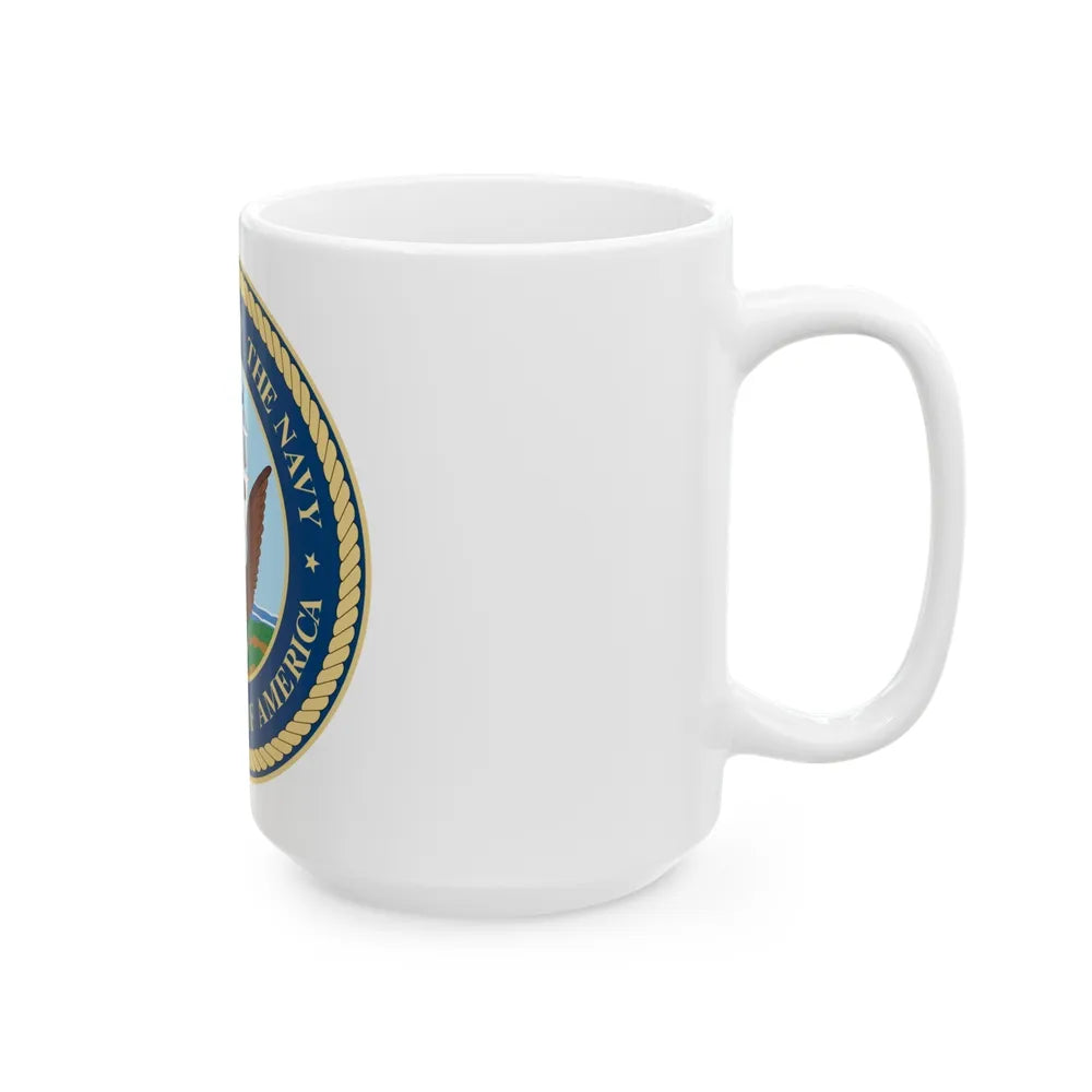 Seal of the United States Department of the Navy - White Coffee Mug-Go Mug Yourself