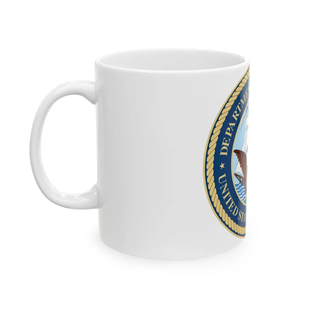 Seal of the United States Department of the Navy - White Coffee Mug-Go Mug Yourself