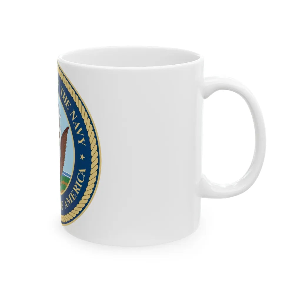 Seal of the United States Department of the Navy - White Coffee Mug-Go Mug Yourself