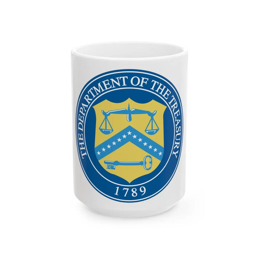 Seal of the United States Department of the Treasury - White Coffee Mug-15oz-Go Mug Yourself