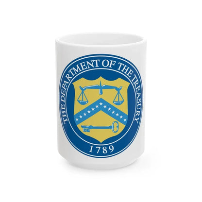 Seal of the United States Department of the Treasury - White Coffee Mug 15oz - Go Mug Yourself