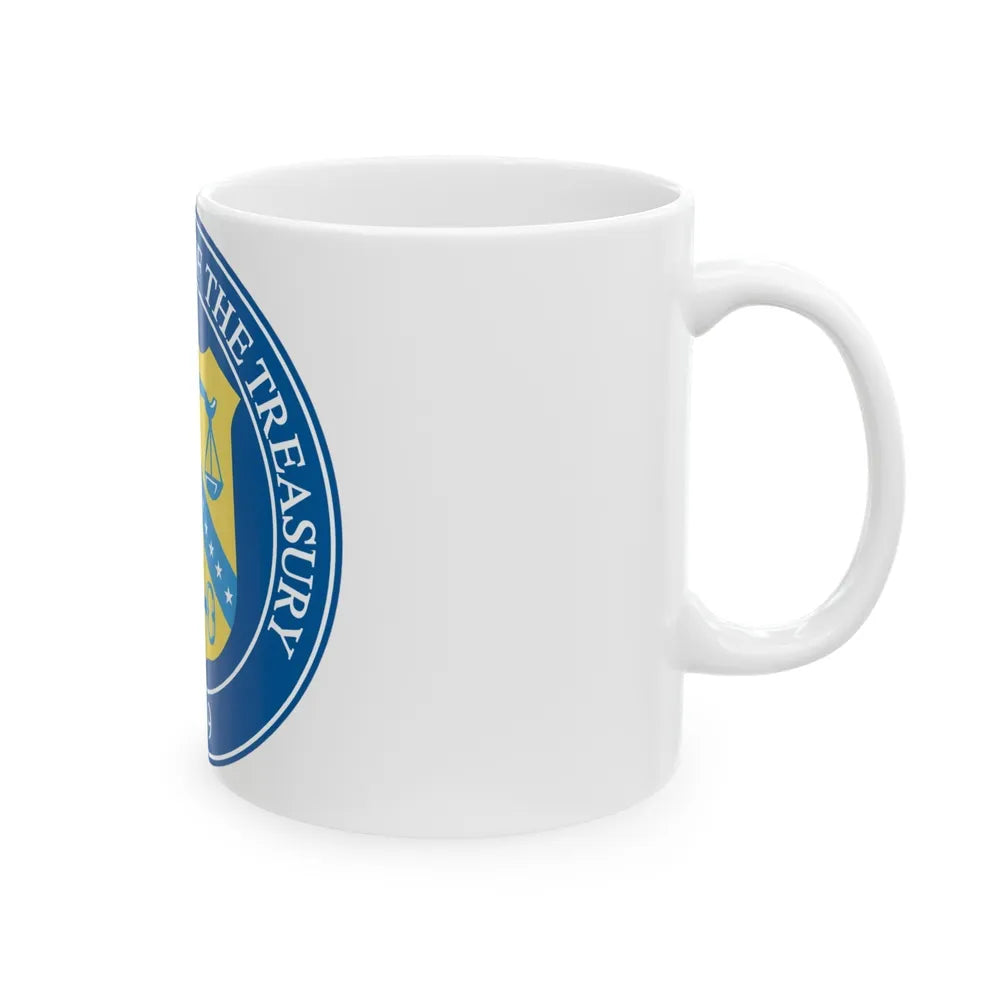 Seal of the United States Department of the Treasury - White Coffee Mug-Go Mug Yourself