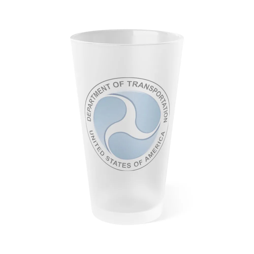 Seal of the United States Department of Transportation - Frosted Pint Glass 16oz-16oz-Frosted-Go Mug Yourself