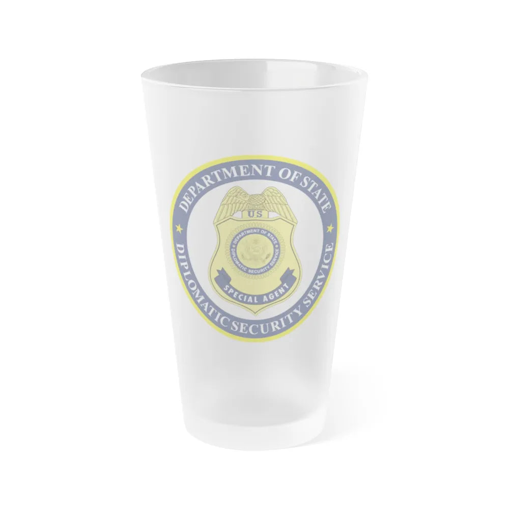 Seal of the United States Diplomatic Security Service - Frosted Pint Glass 16oz-16oz-Frosted-Go Mug Yourself