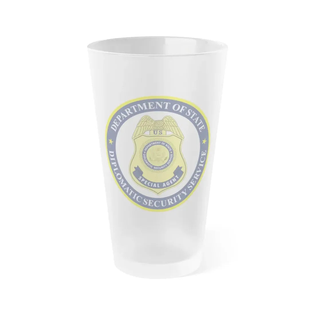 Seal of the United States Diplomatic Security Service - Frosted Pint Glass 16oz 16oz Frosted - Go Mug Yourself